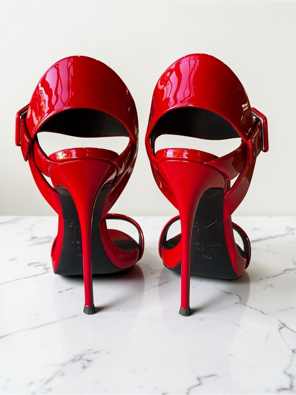 LIMITED EDITION Giuseppe Zanotti Red Patent Leather High Heel Sandals - Picture 5 of 6